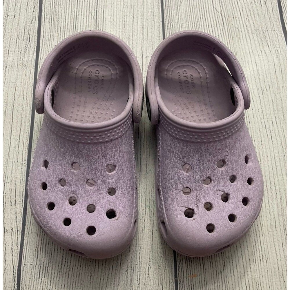 Lavender Purple Croc Crocs Little Girl Toddler Sandals Shoes, Size 7